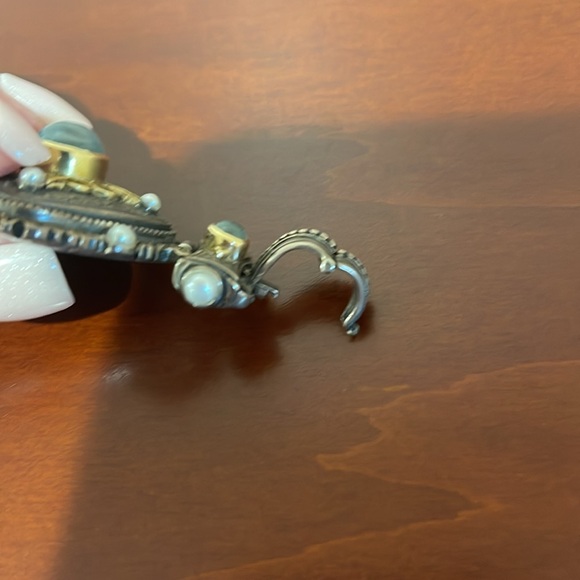 Signed Konstantino Sterling Silver and 18k Gold Enhancer Pendant - Picture 7 of 11